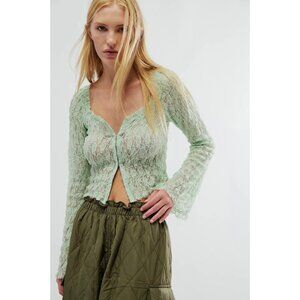 Froe People FP One $98 Madison Smocked Lace Blouse Top NEW